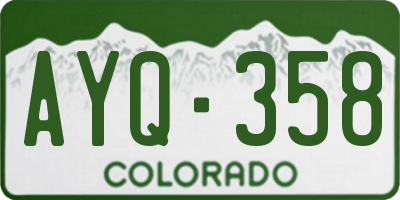 CO license plate AYQ358