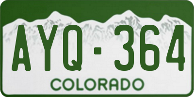 CO license plate AYQ364