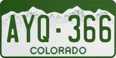 CO license plate AYQ366
