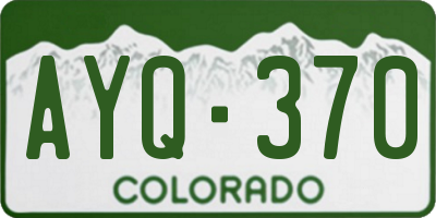 CO license plate AYQ370