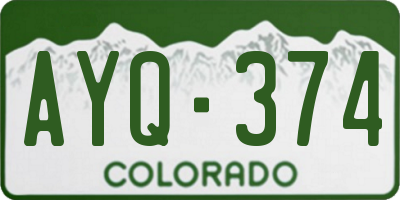 CO license plate AYQ374