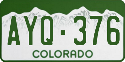 CO license plate AYQ376