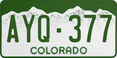 CO license plate AYQ377