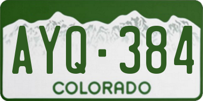 CO license plate AYQ384