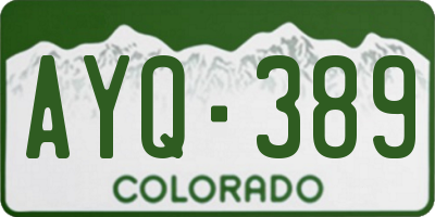 CO license plate AYQ389