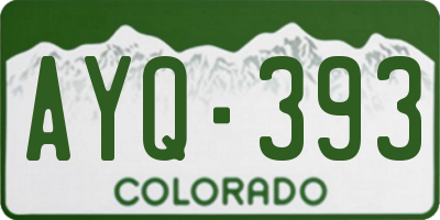 CO license plate AYQ393