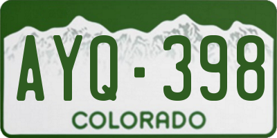 CO license plate AYQ398