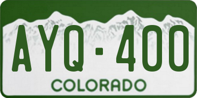 CO license plate AYQ400