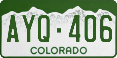 CO license plate AYQ406