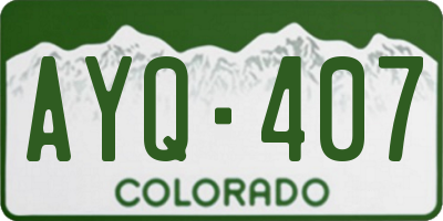 CO license plate AYQ407