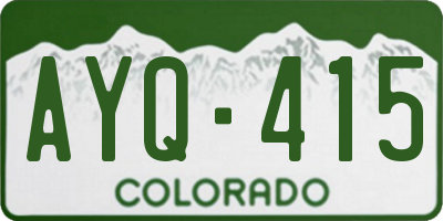 CO license plate AYQ415