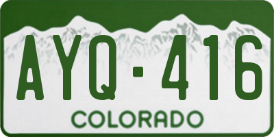 CO license plate AYQ416