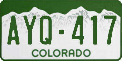 CO license plate AYQ417