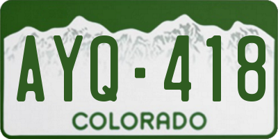 CO license plate AYQ418