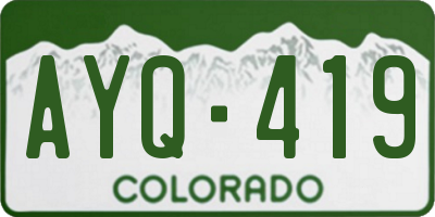 CO license plate AYQ419