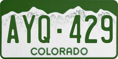 CO license plate AYQ429