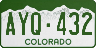 CO license plate AYQ432