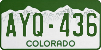 CO license plate AYQ436