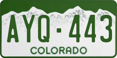 CO license plate AYQ443