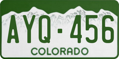 CO license plate AYQ456