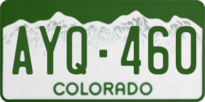 CO license plate AYQ460