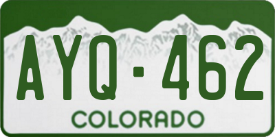 CO license plate AYQ462