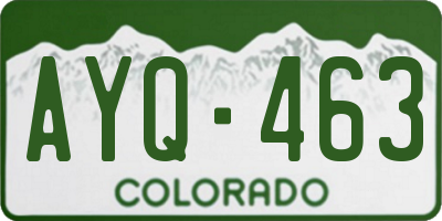 CO license plate AYQ463