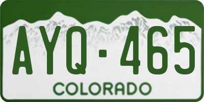 CO license plate AYQ465