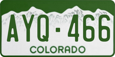 CO license plate AYQ466