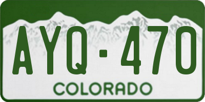 CO license plate AYQ470