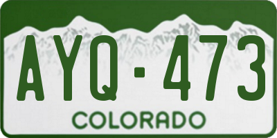 CO license plate AYQ473