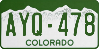 CO license plate AYQ478