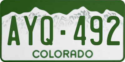 CO license plate AYQ492