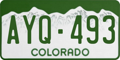 CO license plate AYQ493