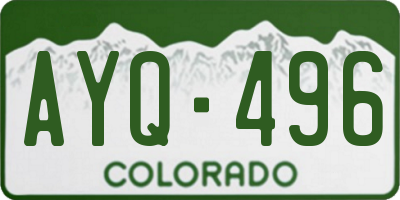 CO license plate AYQ496