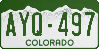CO license plate AYQ497