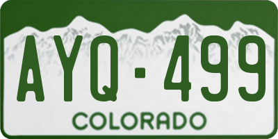 CO license plate AYQ499
