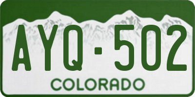 CO license plate AYQ502