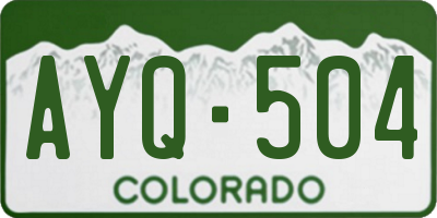 CO license plate AYQ504