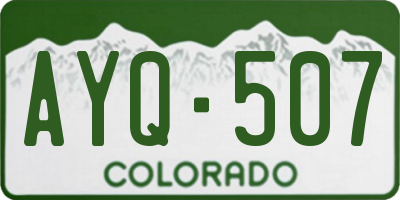 CO license plate AYQ507