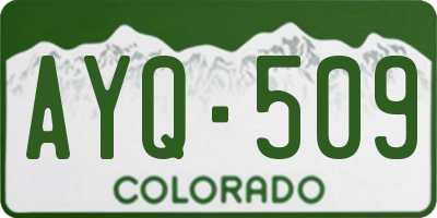 CO license plate AYQ509