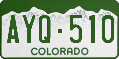 CO license plate AYQ510