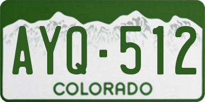 CO license plate AYQ512