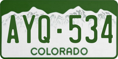 CO license plate AYQ534