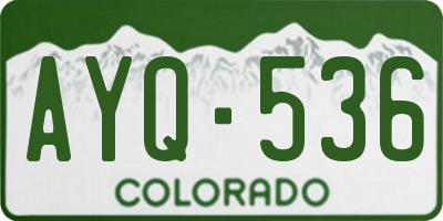 CO license plate AYQ536