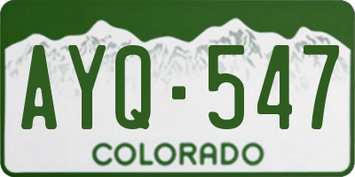 CO license plate AYQ547