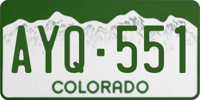 CO license plate AYQ551