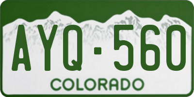 CO license plate AYQ560