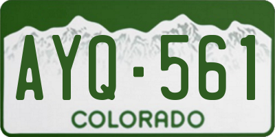 CO license plate AYQ561