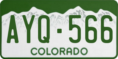 CO license plate AYQ566